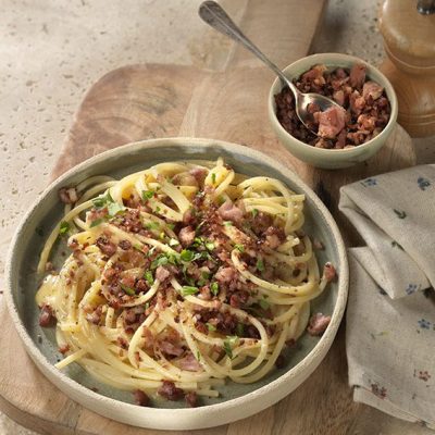 Crispysaveur-bacon crispy francais-Spaghettis carbo V2